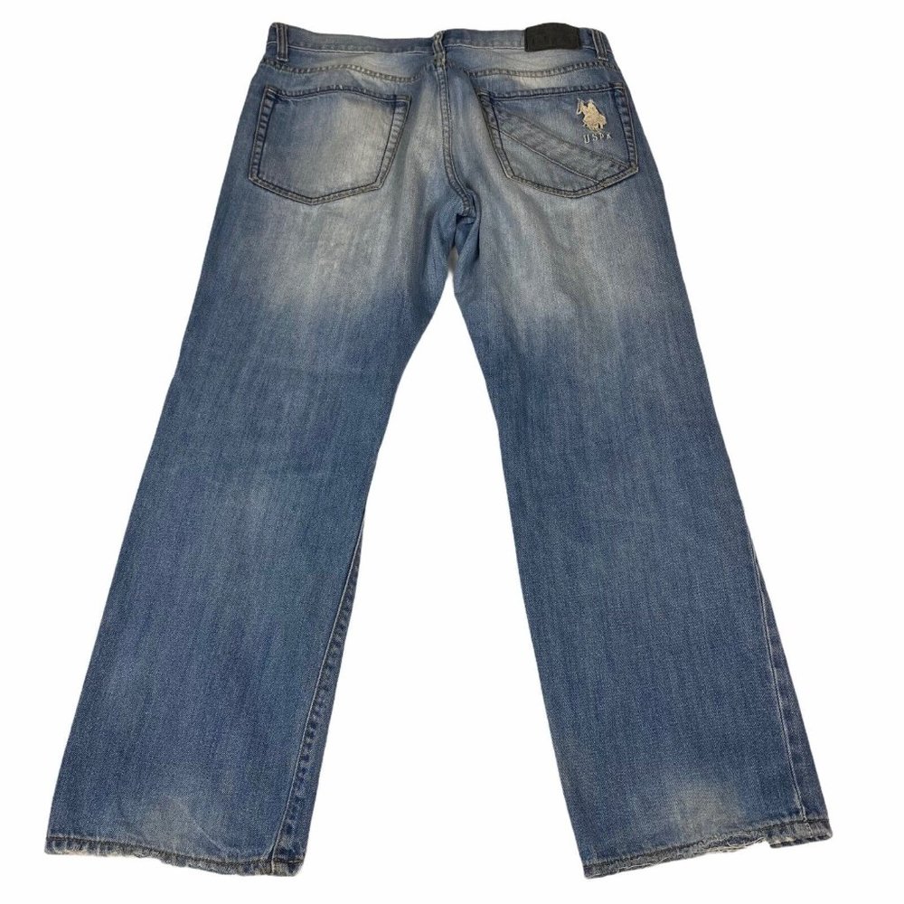U.S. Polo ASSN. USPA‎ Jeans Men's 36x30 Distressed Light Wash Faded Logo Casual